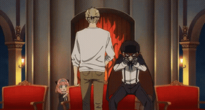 Man And Girl Standing In Front Of Fireplace GIF