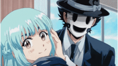 Man And Girl Standing Mask GIF