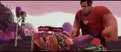 Man And Girl Standing Next To Each Other In Wreck-It Ralph GIF