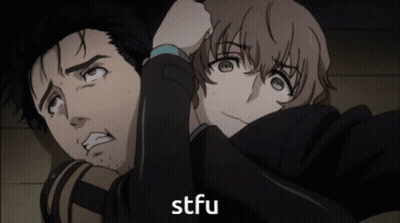 Man And Girl With STFU GIF