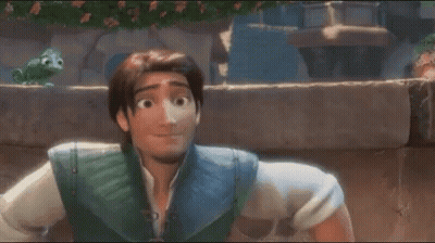 Man And Horse Standing Together In Tangled GIF