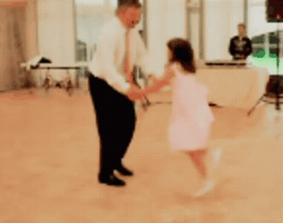 Man And Little Girl Dancing In Room GIF