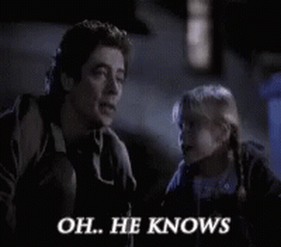 Man And Little Girl Saying Oh He Knows GIF