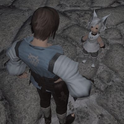 Man And Little Girl Standing On Rock GIF