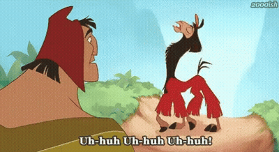 Man And Llama Saying Uh-Huh Uh-Huh Uh-Huh GIF