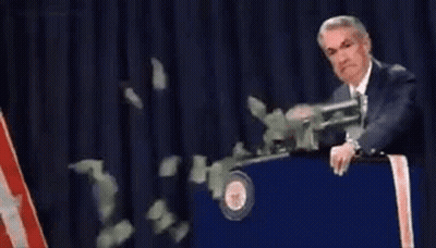 Man And Panda By Money Printing Machine GIF