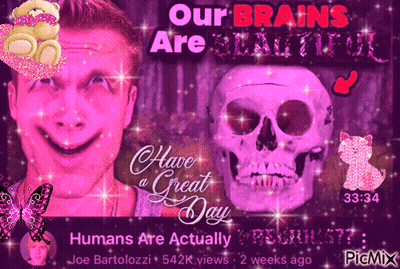Man And Skull Our Brains Are Beautiful GIF