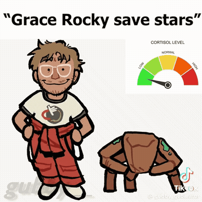 Man And Spider Saying Grace Rocky Save Stars GIF