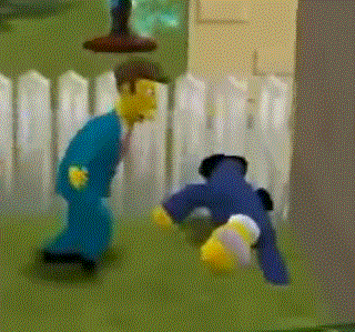 Man And Stuffed Animal Standing By Fence GIF