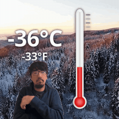 Man And Thermometer 28 Degrees Celsius GIF