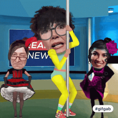 Man And Two Women Dancing Rea New Sign GIF