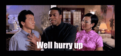 Man And Two Women Saying Well Hurry Up GIF