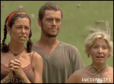 Man And Two Women Standing GIF