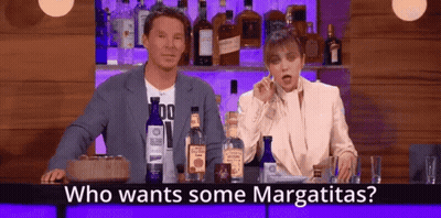 Man And Woman At Bar With Margaritas GIF
