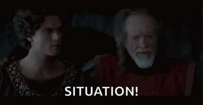 Man And Woman At Castle Window GIF