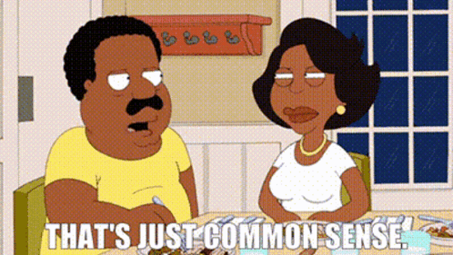 Man And Woman At Table That's Just Common Sense GIF