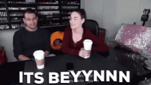 Man And Woman At Table With Coffee It Beynnn GIF