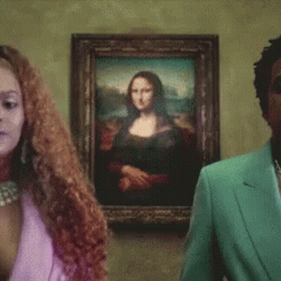 Man And Woman Before Woman Painting GIF