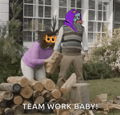 Man And Woman Beside Logs Team Work Baby GIF