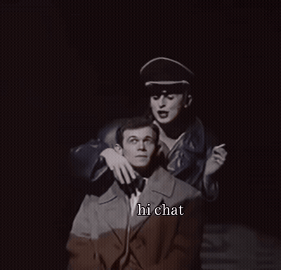 Man And Woman Black And White Hi Chat GIF