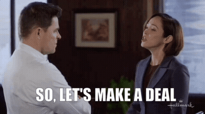 Man And Woman Conversation Saying Lets Make A Deal GIF