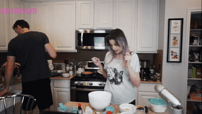 Man And Woman Cooking In Kitchen Daily Subs 18:40 GIF