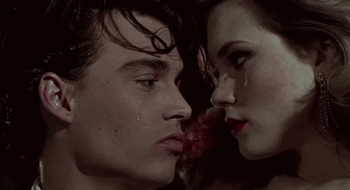 Man And Woman Crying With Tears GIF