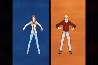Man and Woman Dancing Cartoon