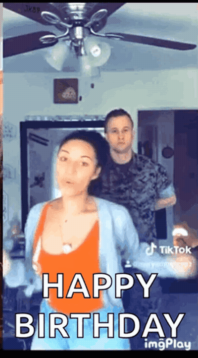 Man And Woman Dancing Happy Birthday GIF