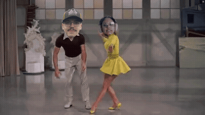 Man And Woman Dancing, Hat Saying Mountain GIF