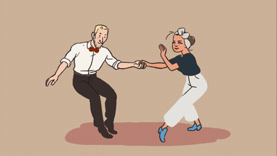 Man And Woman Dancing Holding Hands GIF