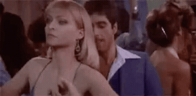Man And Woman Dancing In Crowd GIF