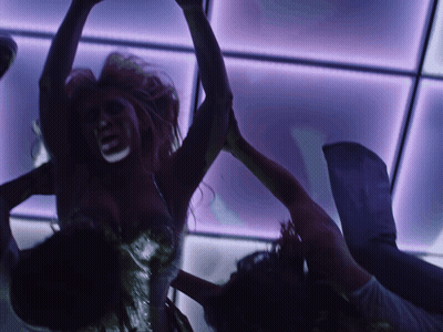 Man And Woman Dancing In Dark Room GIF