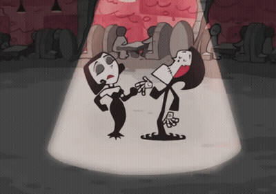 Man And Woman Dancing In Dark Room GIF