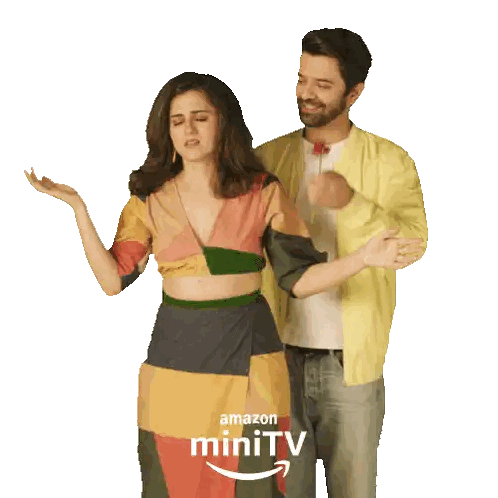 Man And Woman Dancing In Front Of Amazon Sign Sticker