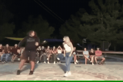 Man And Woman Dancing In Front Of Group GIF