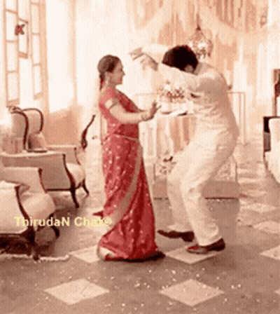 Man And Woman Dancing In Room With Thrudan Chake GIF