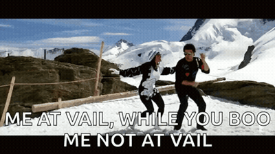 Man And Woman Dancing In Snow Me At Vail While You Boo Me Not At Vail GIF