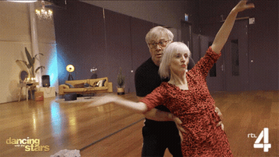 Man And Woman Dancing In Studio Dancing With The Stars GIF