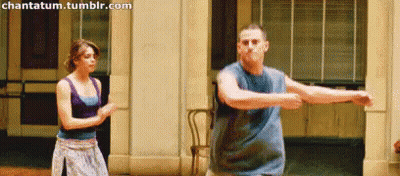 Man And Woman Dancing In Studio GIF