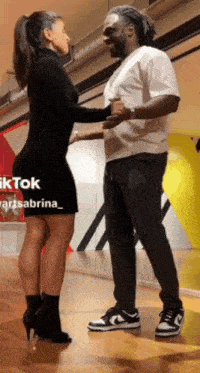 Man And Woman Dancing On Dance Floor GIF