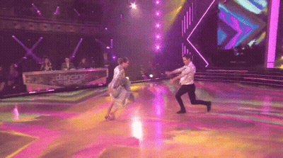 Man And Woman Dancing On Dancing With The Stars Stage GIF