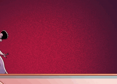 Man and Woman Dancing on Red Background