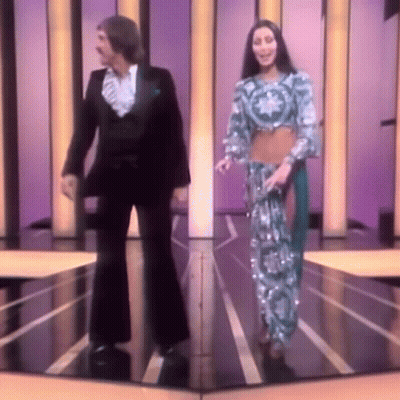 Man And Woman Dancing On Stage In Front Of Mirror GIF