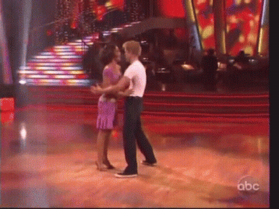 Man And Woman Dancing With ABC GIF