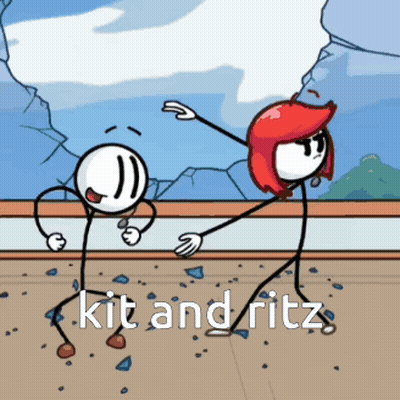 Man And Woman Dancing With Kit And Ritz GIF