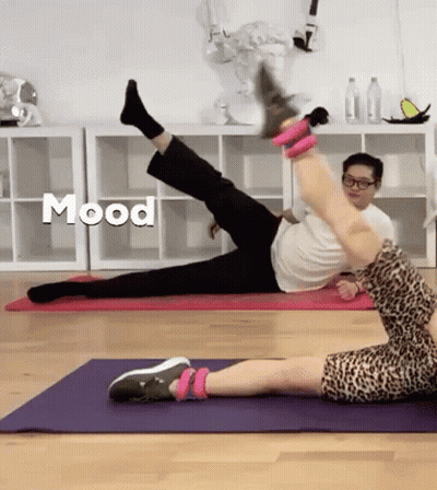 Man And Woman Doing Yoga Mood GIF