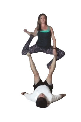 Man And Woman Doing Yoga Sticker