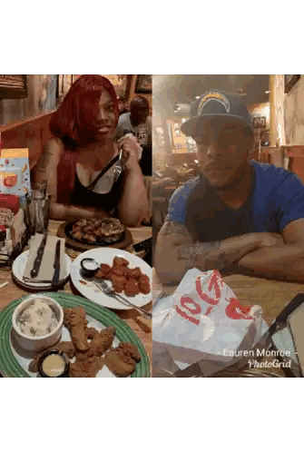 Man And Woman Eating Dinner Sticker