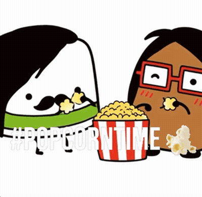Man And Woman Eating Popcorn #Popcorntime GIF